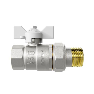 Кран шаровой со сгоном 3/4'' бабочка БЕЛАЯ  LD PRIDE 543475