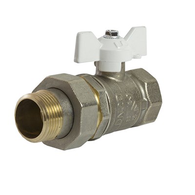 Кран шаровой со сгоном 1/2'' бабочка БЕЛАЯ  LD PRIDE 543474