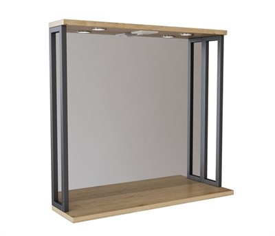 Зеркальный шкаф "БРУКЛИН" 80 Дуб Бунратти с подсветкой ЛОФТ (ЛДСП) 543584