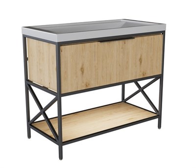 Тумба д/ванной "БРУКЛИН-100" Дуб Бунратти под раковину Фостер 100 (Kirovit) ЛОФТ (ЛДСП) 543587