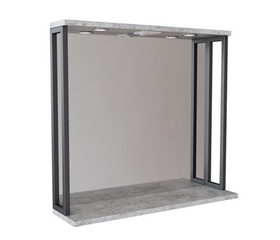 Зеркальный шкаф "БРУКЛИН" 80 Бетон с подсветкой ЛОФТ (ЛДСП) 543942