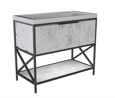 Тумба д/ванной "БРУКЛИН-100" Бетон под раковину Фостер 100 (Kirovit) ЛОФТ (ЛДСП) 543946