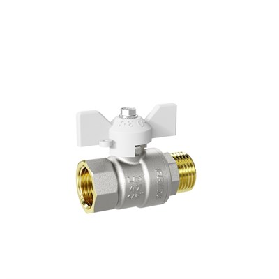 Кран шаровой 1/2'' вн/нар бабочка БЕЛАЯ LD PRIDE 544494