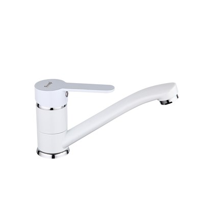 Смеситель для кухни 35к F4541 FRAP (плоск.пов. излив, п/шпильку, белый/хром, латунь) 544676