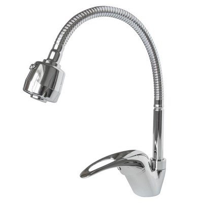 Смеситель для кухни 40к F4302-B FRAP (гибкий излив, с 2х реж. аэратором, п/гайку, хром, силумин) 544590