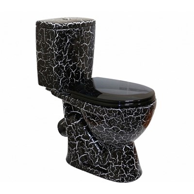 Унитаз-компакт "Лира" черный кракелюр  (косой, нижн, сид. полип., арм) (Rosa) 545226