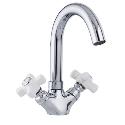 Смеситель для раковины 1/2 кер F1318 FRAP (выс.пов.излив, п/шпильку, хром, силумин) 544508