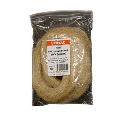 Лен сантехнический чесаный моченцовый 100 г. (пакет)  UNIFLAX (импорт) 545866