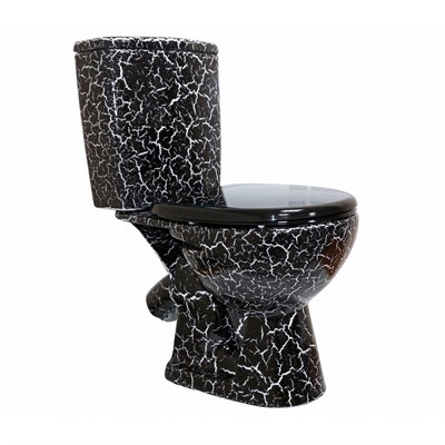 Унитаз-компакт "Уют" черный кракелюр (косой, нижн, сид полип, 2-кн арм) (Rosa) 545940