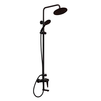 Душевая система 35к ПРОФСАН ПСМ-301-8 "STEEL BLACK" нерж сталь,лейка "Троп душ"ЧЕРНЫЙ-БРОНЗА 548021