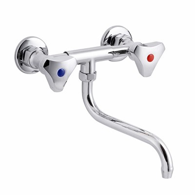 Смеситель для кухни 1/2 кер наст. ниж. ПРОФСАН  ПСМ-108-К80 "КОМПЛЕКТАЦИЯ"  эксц. "РУС", ХРОМ 548065