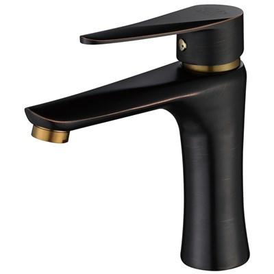 Смеситель для раковины 35к ПРОФСАН ПСМ-301-5 "STEEL BLACK" литой ЧЕРНЫЙ-БРОНЗА 548018