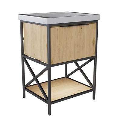 Тумба д/ванной "БРУКЛИН-60" Дуб Бунратти под раковину Fest 60 (Sanita Luxe) ЛОФТ (ЛДСП) 548234