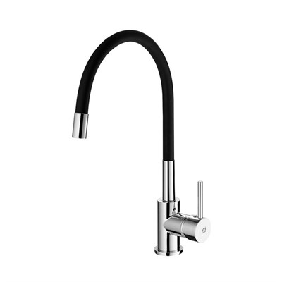 Смеситель для кухни 35к Milardo M01SB0FM05 "Meal" гибкий излив ХРОМ-ЧЕРНЫЙ 548454