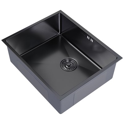 Мойка подст.монтаж 53х43 (3,0) вып 3 1/2  MIXLINE PRO 22см с сифоном (черный графит) 547232