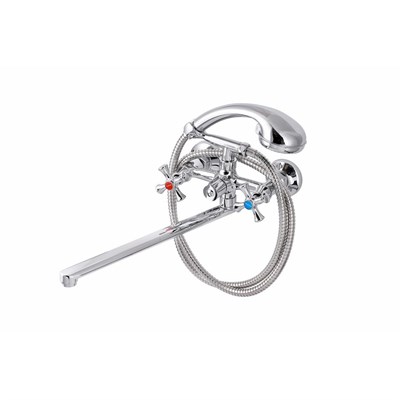 Смеситель для ванны и раковины 1/2 кер ПРОФСАН ПСМ-159-75 "ЕВРО", эксцентрики "ЕВРО,КРЕСТ, ХРОМ 548170