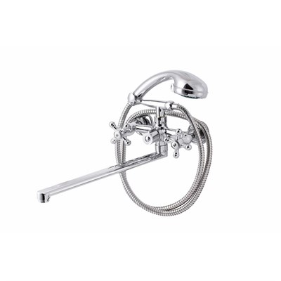 Смеситель для ванны и раковины 1/2 кер ПРОФСАН ПСМ-159-К89 "СТАНДАРТ А" эксцентрики"РУС", КРЕСТ ХРОМ 548172