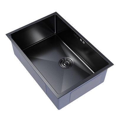 Мойка подст.монтаж 65х44 (3,0) вып 3 1/2  MIXLINE PRO 22см с сифоном (черный графит) 548573