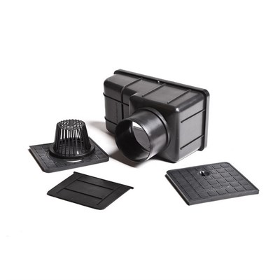 Ливнеприемник кровельный с вертикальным патрубком черный 300*165*200 A15 (6167ч) 549090