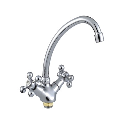 Смеситель для кухни 1/2 кер CN4119-2 CRON высокий пов. излив, п/гайку, ХРОМ 549351