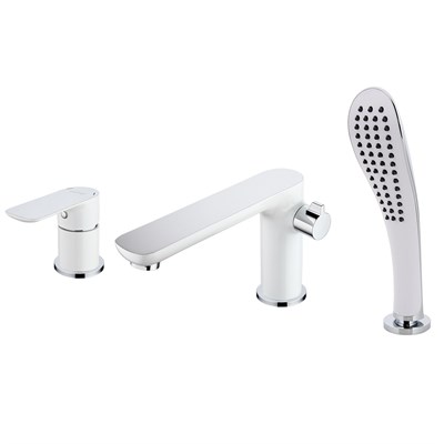 Смеситель для акриловой ванны 35к G1148 GAPPO (3 отв.) БЕЛЫЙ-ХРОМ 531962