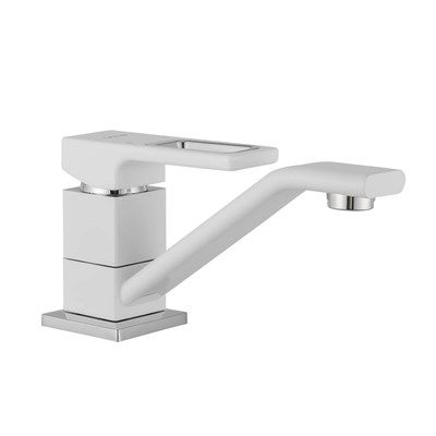 Смеситель для кухни 35k G4517-8 GAPPO длинный пов. излив, п/гайку, БЕЛЫЙ-хром 549398