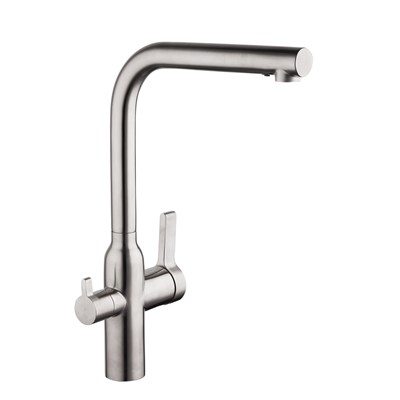 Смеситель для кухни 35к G4399-4 GAPPO с вых. для питьевого фильтра, нерж. сталь, п/гайку САТИН 547650