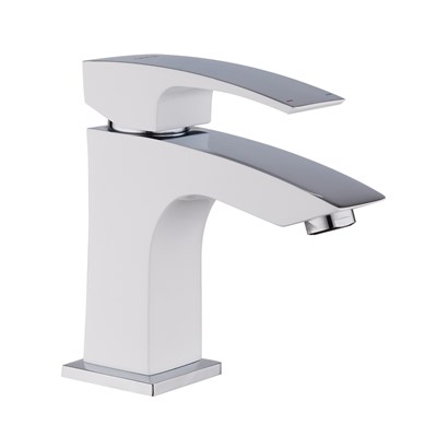 Смеситель для раковины 35к G1007-7 GAPPO литой, п/гайку, БЕЛЫЙ-ХРОМ 543683