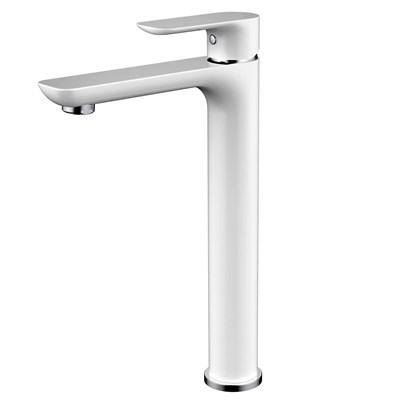 Смеситель для раковины 35к G1048-2 GAPPO высокий, литой, п/гайку, БЕЛЫЙ-ХРОМ 541275