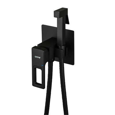 Смеситель с гигиенической лейкой 35к G7217-6 GAPPO встраиваемый, ЧЕРНЫЙ 544441