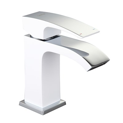 Смеситель для раковины 35к G1007-8 GAPPO литой, п/гайку, БЕЛЫЙ-Хром 537386