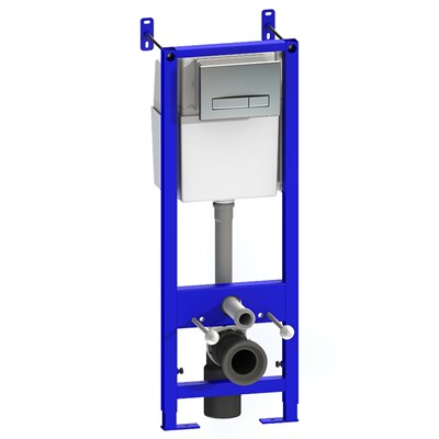 Система инсталляции УКЛАД для унитаза с узкой кнопкой цвета алюминий СИ 01.04.54.10.6 549907