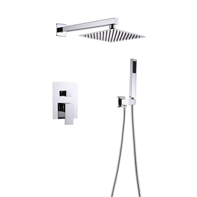 Душевая система 35к ПРОФСАН ПСМ-CB-02 лейка "Тропический душ квадрат " встраиваемая, ХРОМ 550395