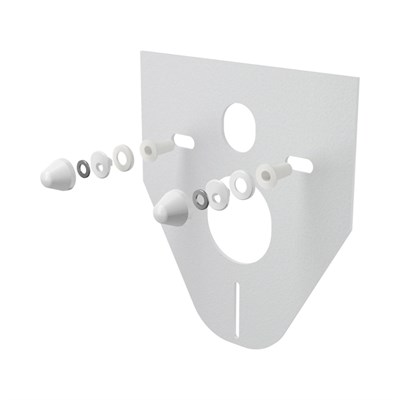 Звукоизоляция для подвесного унитаза и для биде с принадлежностями и колпачками, белый 884768