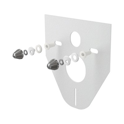 Звукоизоляция для подвесного унитаза и для биде с принадлежностями и колпачками, хром 861866