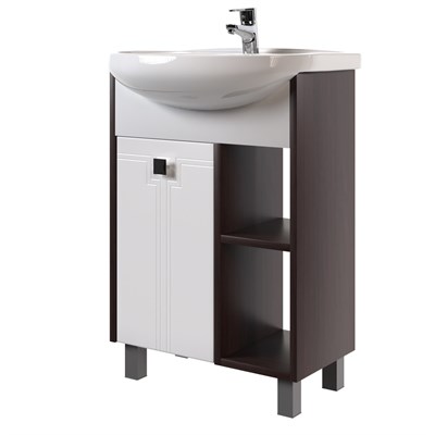 Тумба д/ванной "БОСКО-65" белая/венге под раковину Best-65 (Sanita Lux)(ПВХ) 550331