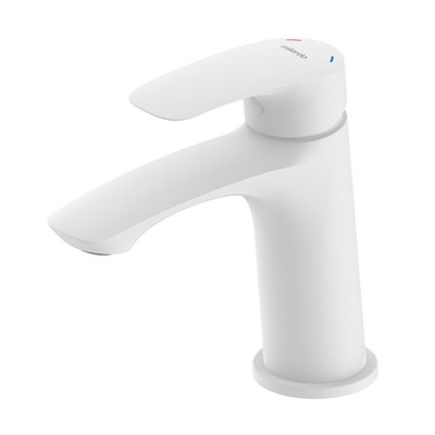 Смеситель для раковины 35к Milardo RORWT00M01 "Rora" литой, п/шпильку, БЕЛЫЙ матовый 550831