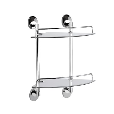 Полка стеклянная 2-ярус угловая HB1607-2 HAIBA 550623