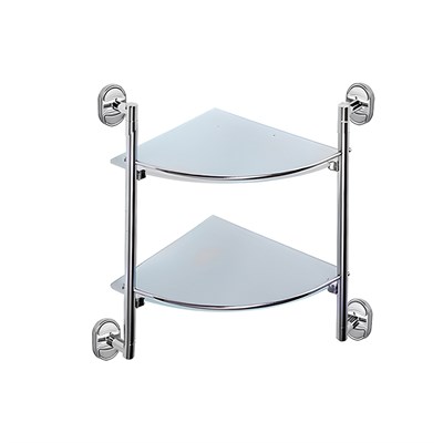 Полка стеклянная угловая 2-ярус HB1907-2 HAIBA 539826