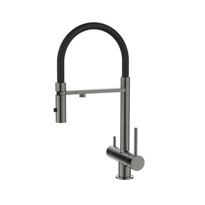 Смеситель для кухни 35к IDDIS ACEGMFFi05 "Ace" высокий, 3 в1, вых. д/пит. фильтра, душ  ГРАФИТ 551390