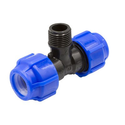 Тройник ПЭ с наруж. труб. резьбой 20х1/2''х20 (обж.) SPEKTR 551318