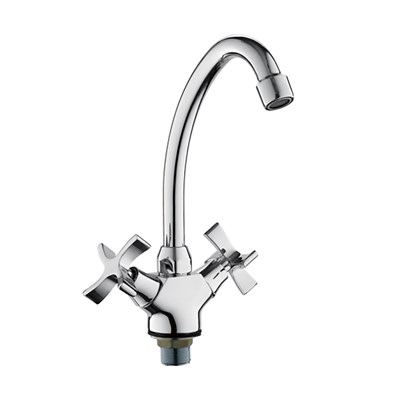 Смеситель для кухни 1/2 кер L4922 Ledeme выс.пов излив, п/гайку, Хром 551518