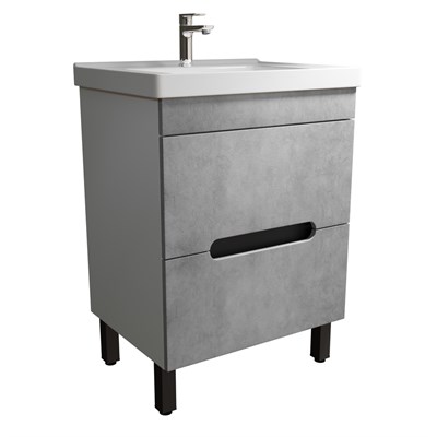 Тумба д/ванной "Честер -60" Бетон под раковину Грэйс- 60 (DREJA) (ПВХ) 551731