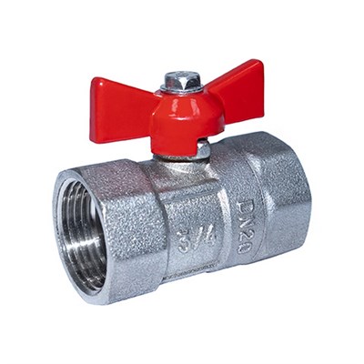 Кран шаровой 3/4'' вн/вн бабочка Практик 130  ГАЛЛОП никель 551966