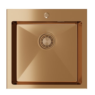 Мойка настол.монтаж 50х50 (3,0) вып 3 1/2  MIXLINE PRO С ФАСКОЙ 20см с сифоном (бронза) 550549