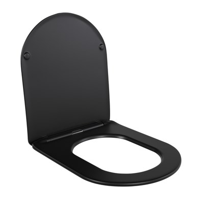 Сиденье для унитаза  WAVE ROUND дюропласт, микролифт ЧЕРНЫЙ матовый 551225