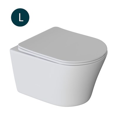 Унитаз подвесной безободковый WAVE TREND сид. дюропласт, м/л, быстр, БЕЛЫЙ глянец (L) 550504