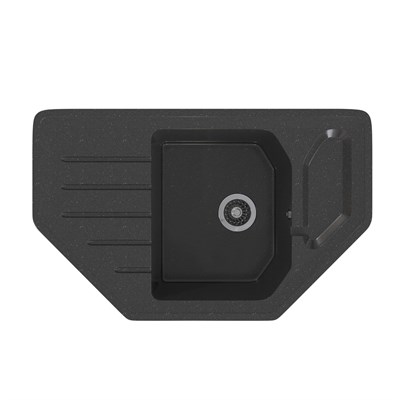 Мойка ML-GMS17 СТАНДАРТ угловая с крылом, черный (308), 780*485*190мм 551151