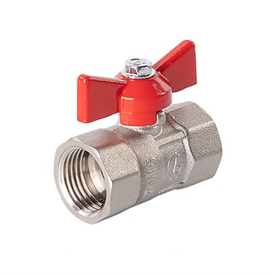 Кран шаровой 1/2'' вн/вн бабочка Практик 130  ГАЛЛОП никель 551443