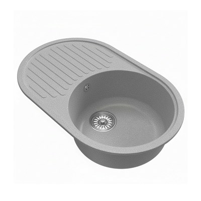 Мойка ML-GM16 КОМФОРТ овальная с крылом, графит (342), 730*460*180мм 551932